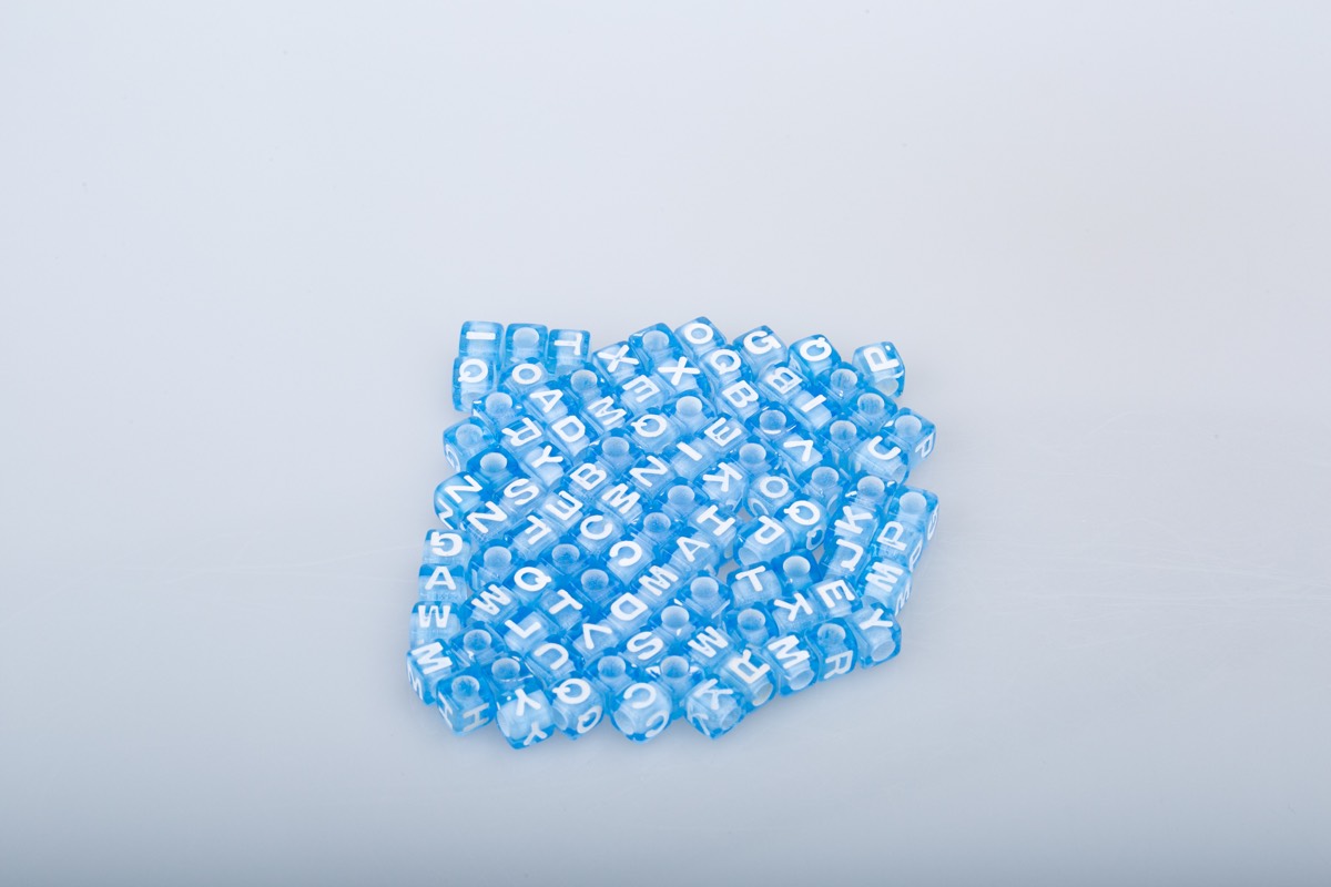 Blue alphabet letter beads